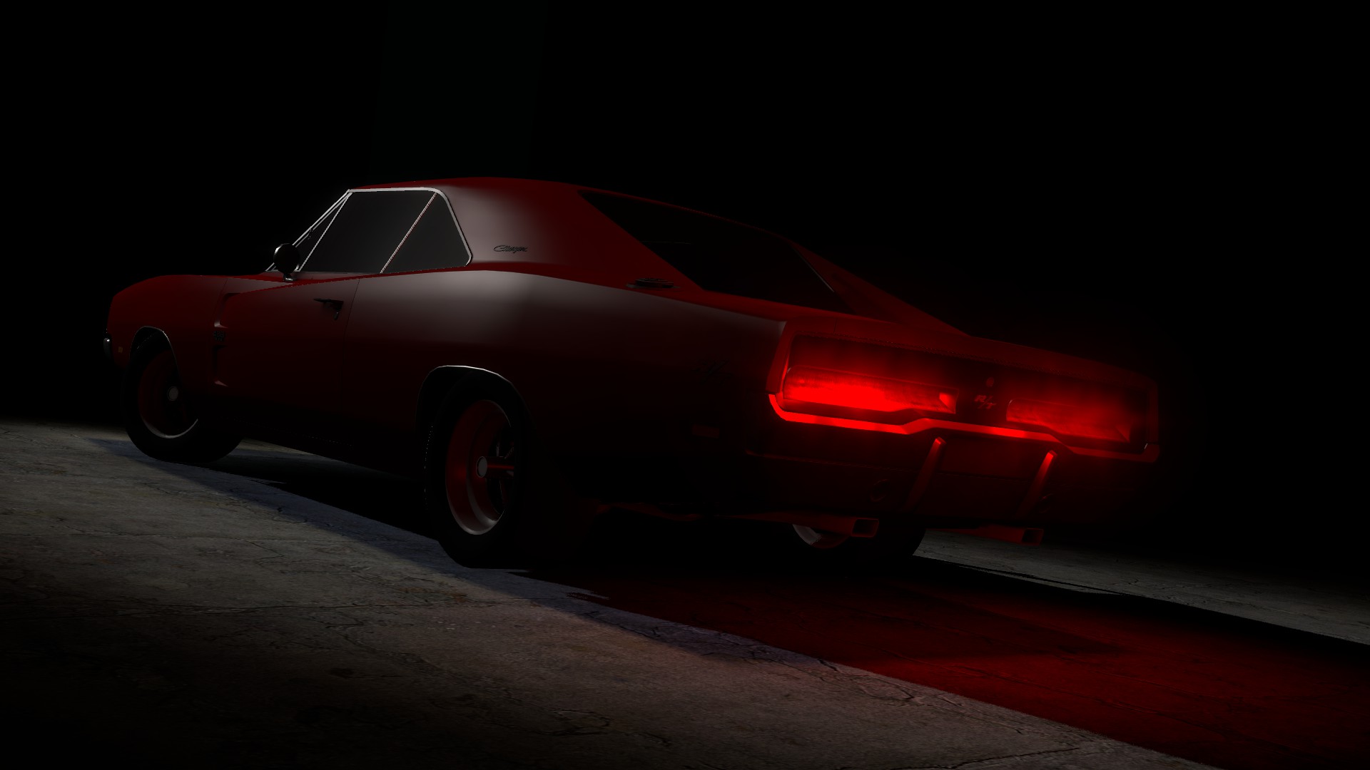 Dodge Charger 1969 ночью